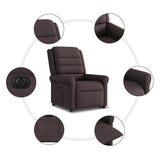Fauteuil inclinable électrique marron foncé tissu