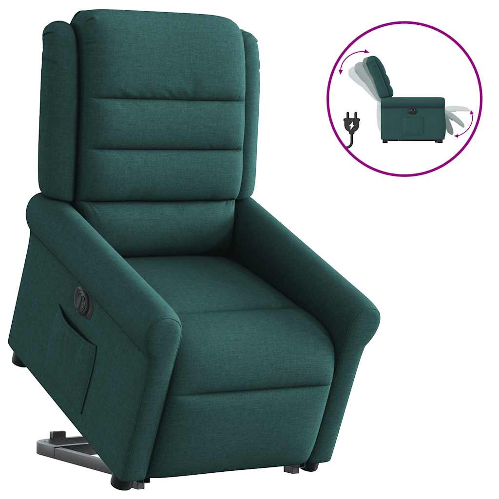 Fauteuil inclinable électrique vert foncé tissu