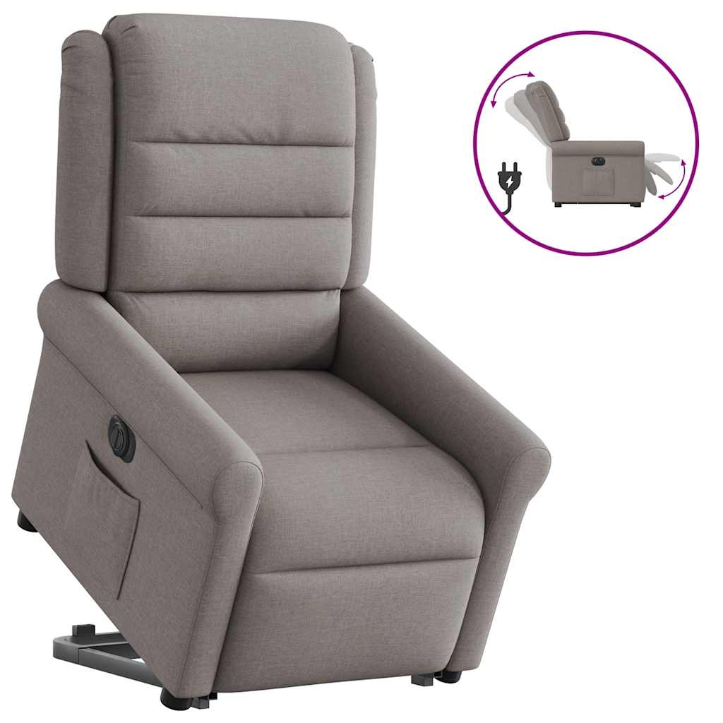 Fauteuil inclinable électrique taupe tissu