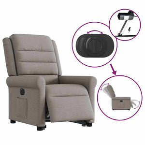 Fauteuil inclinable électrique taupe tissu