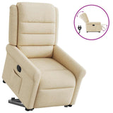 Fauteuil inclinable électrique crème tissu