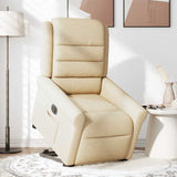 Fauteuil inclinable électrique crème tissu