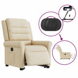 Fauteuil inclinable électrique crème tissu