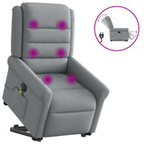 Fauteuil inclinable de massage électrique Gris clair Tissu