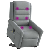 Fauteuil inclinable de massage électrique Gris clair Tissu