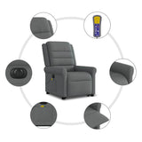 Fauteuil inclinable de massage électrique Gris foncé Tissu