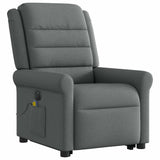 Fauteuil inclinable de massage électrique Gris foncé Tissu