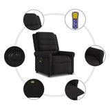 Fauteuil inclinable de massage électrique Noir Tissu