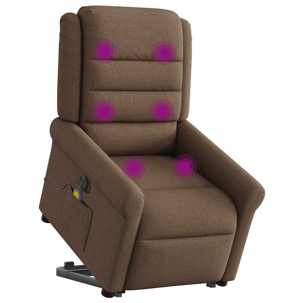 Fauteuil inclinable de massage électrique Marron Tissu