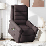 Fauteuil inclinable de massage électrique Marron foncé Tissu
