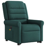 Fauteuil inclinable de massage électrique Vert foncé Tissu