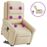 Fauteuil inclinable de massage électrique Crème Tissu