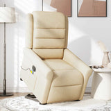 Fauteuil inclinable de massage électrique Crème Tissu