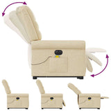 Fauteuil inclinable de massage électrique Crème Tissu