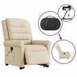 Fauteuil inclinable de massage électrique Crème Tissu