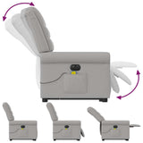 Fauteuil inclinable de massage électrique gris nuage tissu