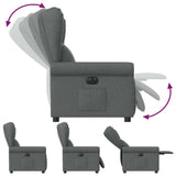 Fauteuil inclinable électrique Gris foncé Tissu