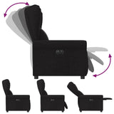 Fauteuil inclinable électrique Noir Tissu