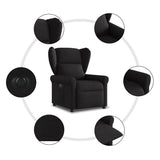 Fauteuil inclinable électrique Noir Tissu