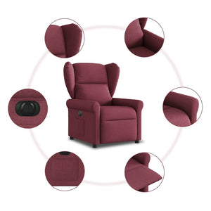 Fauteuil inclinable électrique Rouge bordeaux Tissu