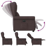 Fauteuil inclinable électrique Marron foncé Tissu