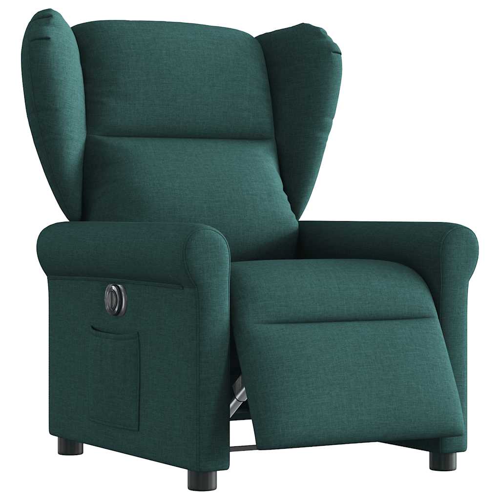 Fauteuil inclinable électrique Vert foncé Tissu