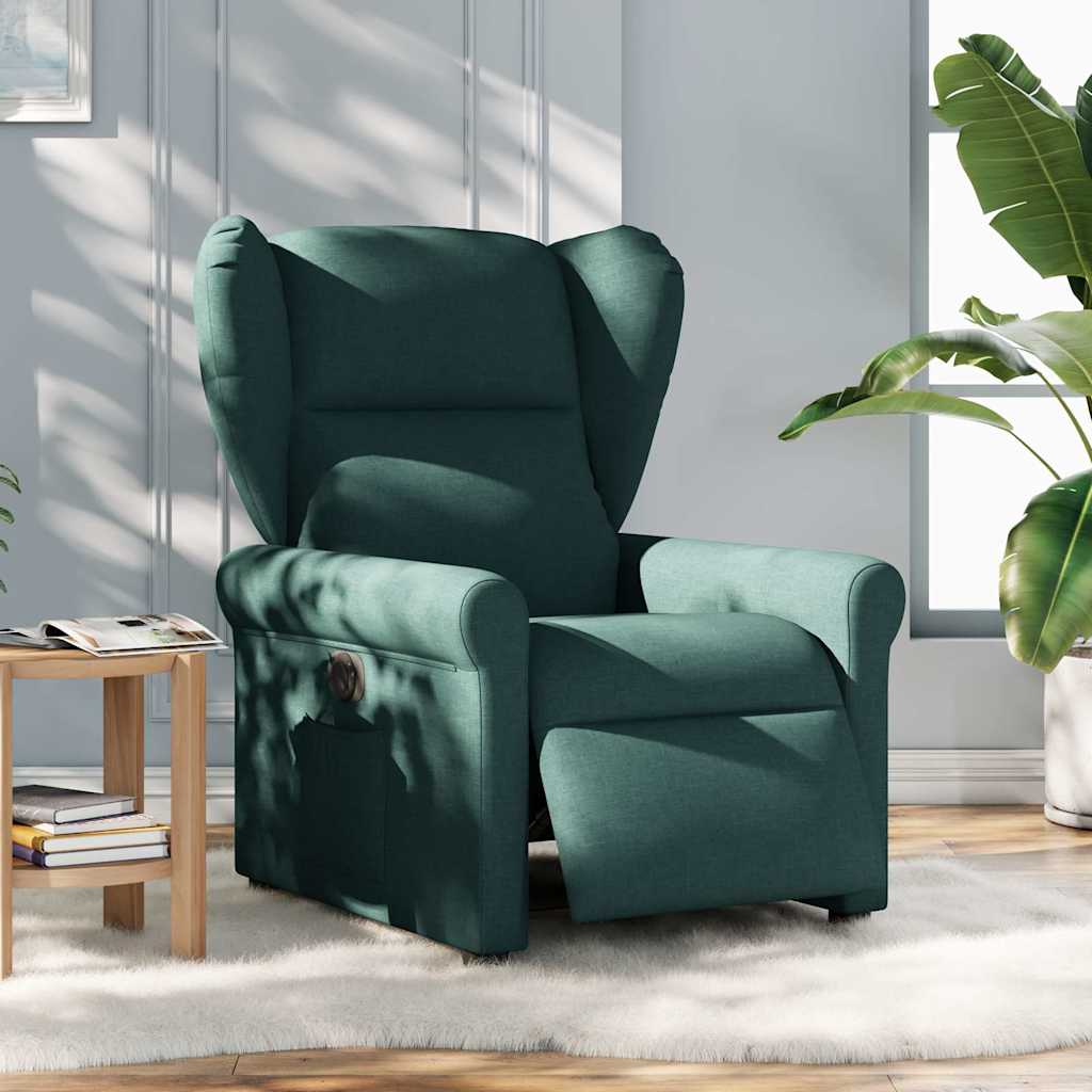 Fauteuil inclinable électrique Vert foncé Tissu