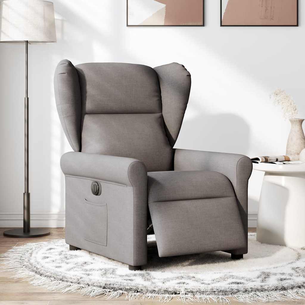 Fauteuil inclinable électrique Taupe Tissu