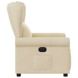 Fauteuil inclinable électrique Crème Tissu