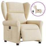 Fauteuil inclinable électrique Crème Tissu