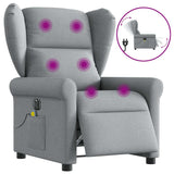 Fauteuil de massage inclinable électrique gris clair tissu
