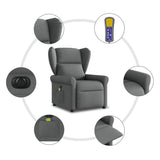 Fauteuil inclinable de massage électrique gris foncé tissu