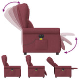 Fauteuil de massage inclinable électrique Rouge bordeaux Tissu