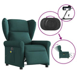 Fauteuil de massage inclinable électrique Vert foncé Tissu