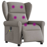 Fauteuil de massage inclinable électrique Taupe Tissu