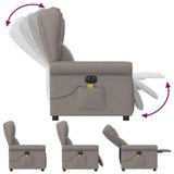 Fauteuil de massage inclinable électrique Taupe Tissu