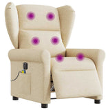 Fauteuil inclinable de massage électrique crème tissu