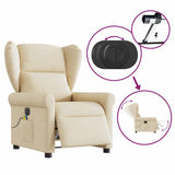 Fauteuil inclinable de massage électrique crème tissu