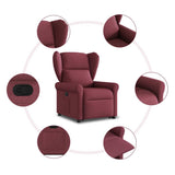 Fauteuil inclinable rouge bordeaux tissu