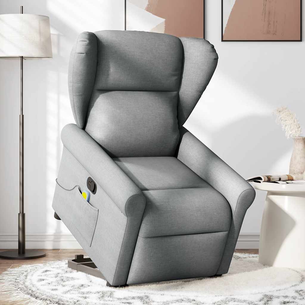 Fauteuil de massage inclinable Gris clair Tissu