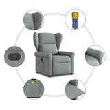 Fauteuil de massage inclinable Gris clair Tissu
