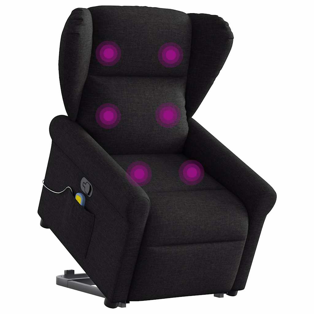 Fauteuil de massage inclinable Noir Tissu