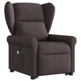 Fauteuil inclinable de massage Marron foncé Tissu