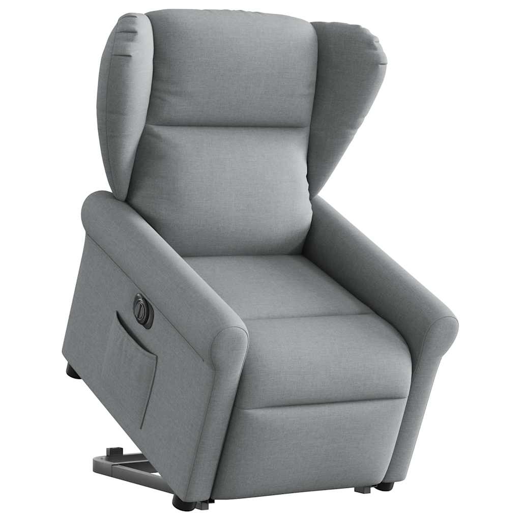 Fauteuil inclinable électrique gris clair tissu