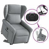 Fauteuil inclinable électrique gris clair tissu