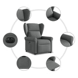Fauteuil inclinable électrique gris foncé tissu