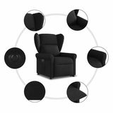 Fauteuil inclinable électrique noir tissu