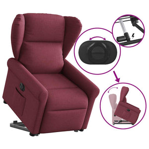 Fauteuil inclinable électrique rouge bordeaux tissu