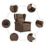 Fauteuil inclinable électrique marron tissu