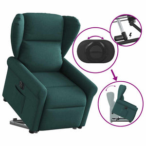 Fauteuil inclinable électrique vert foncé tissu